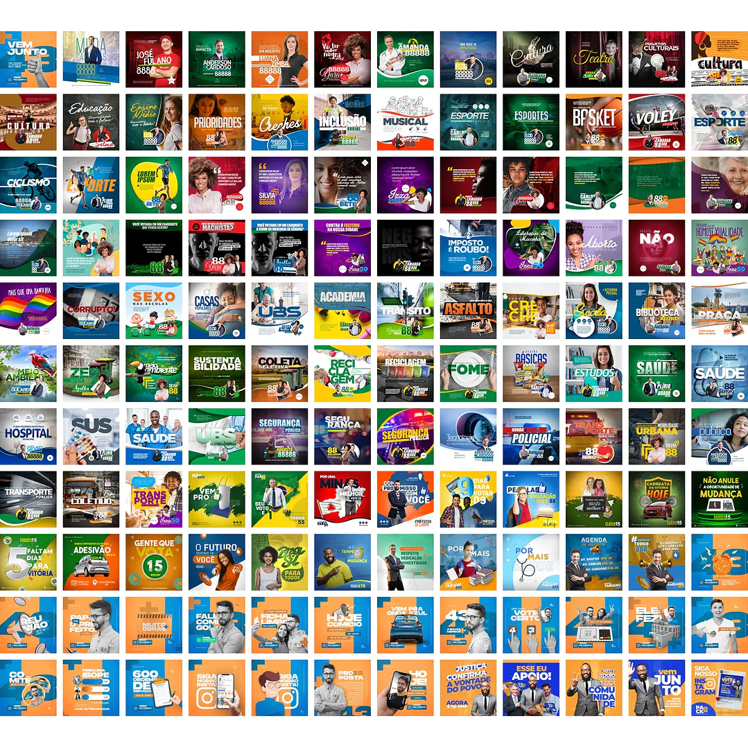 1000 Artes Mídias Sociais Campanha Politica Eleitoral Editáveis Photoshop 4