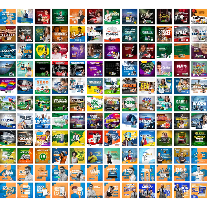 1000 Artes Mídias Sociais Campanha Politica Eleitoral Editáveis Photoshop 4
