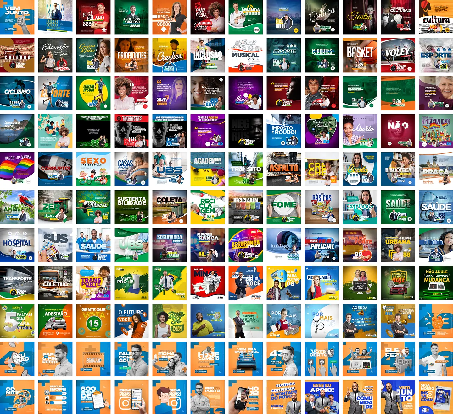 1000 Artes Mídias Sociais Campanha Politica Eleitoral Editáveis Photoshop 4
