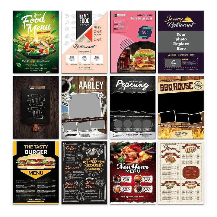 500 Artes Cardapio Menus Alimentos Editáveis Photoshop 1