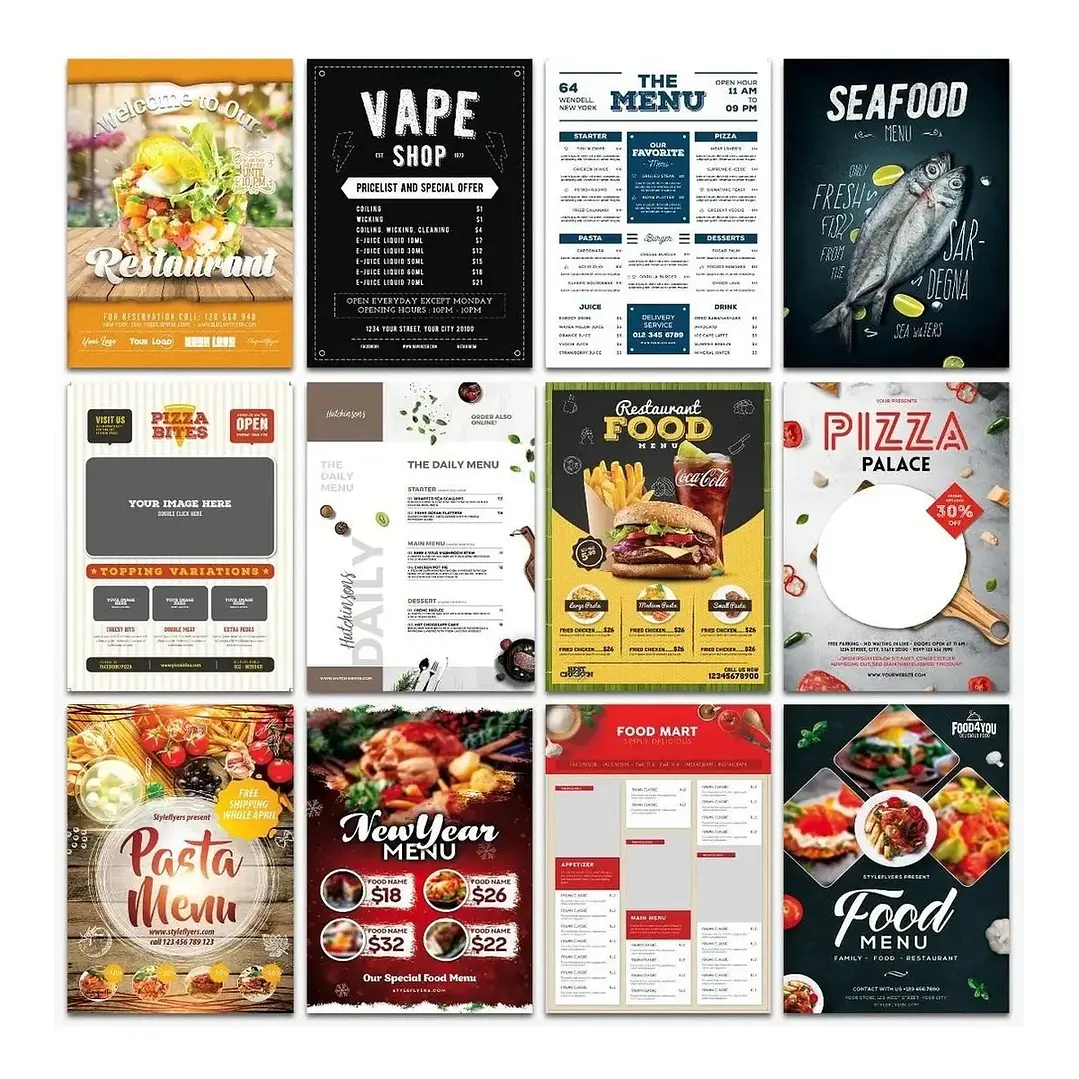 500 Artes Cardapio Menus Alimentos Editáveis Photoshop 2
