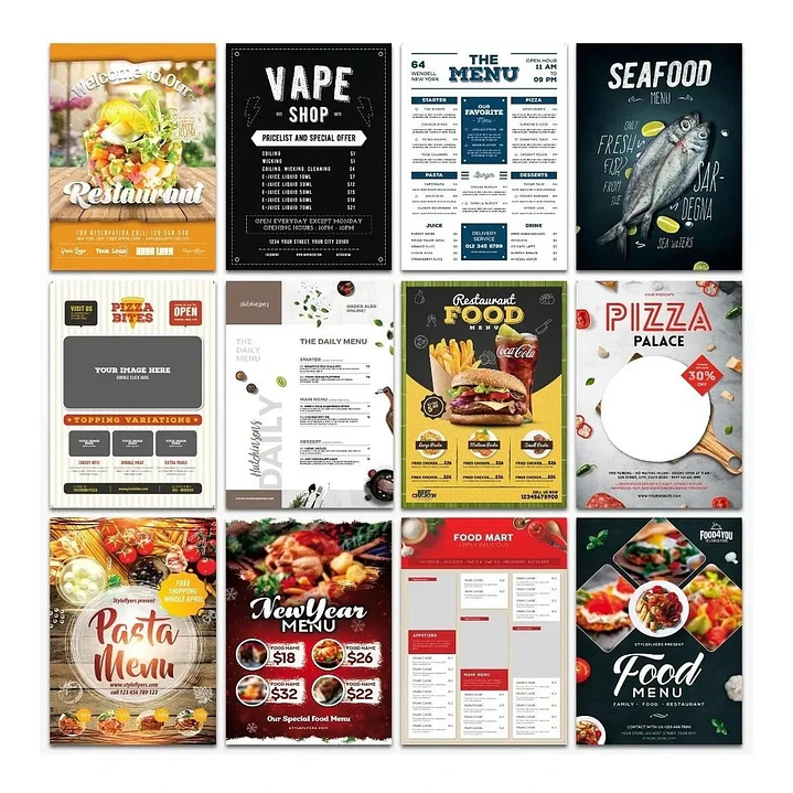 500 Artes Cardapio Menus Alimentos Editáveis Photoshop 2
