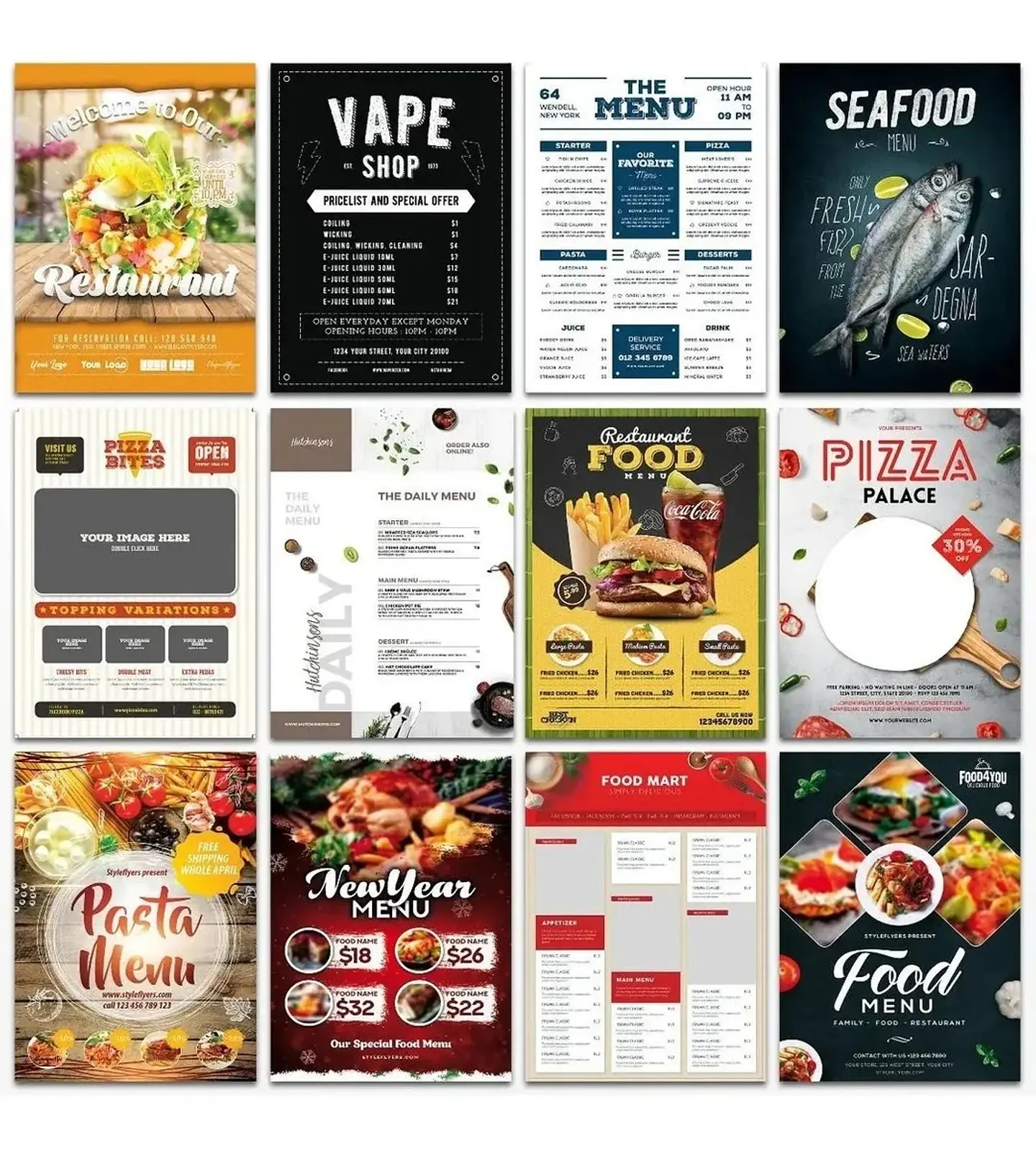 500 Artes Cardapio Menus Alimentos Editáveis Photoshop 2