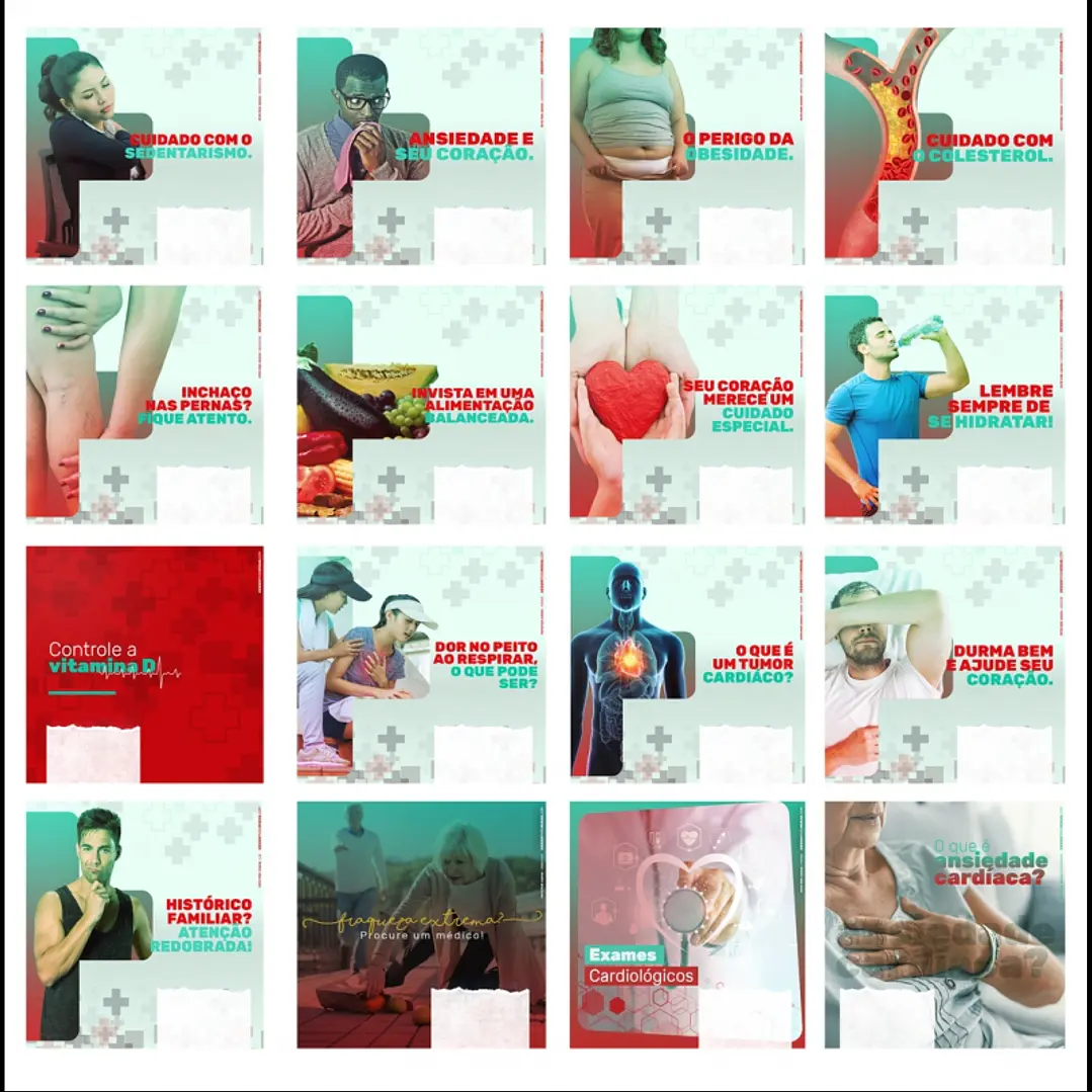 130 Artes Mídias Sociais Cardiologista Editáveis Photoshop 1