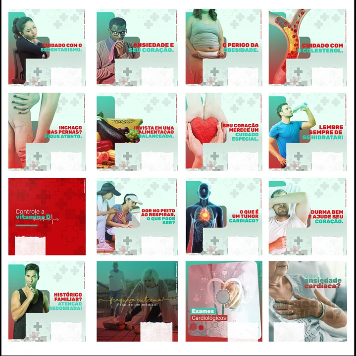 130 Artes Mídias Sociais Cardiologista Editáveis Photoshop 1
