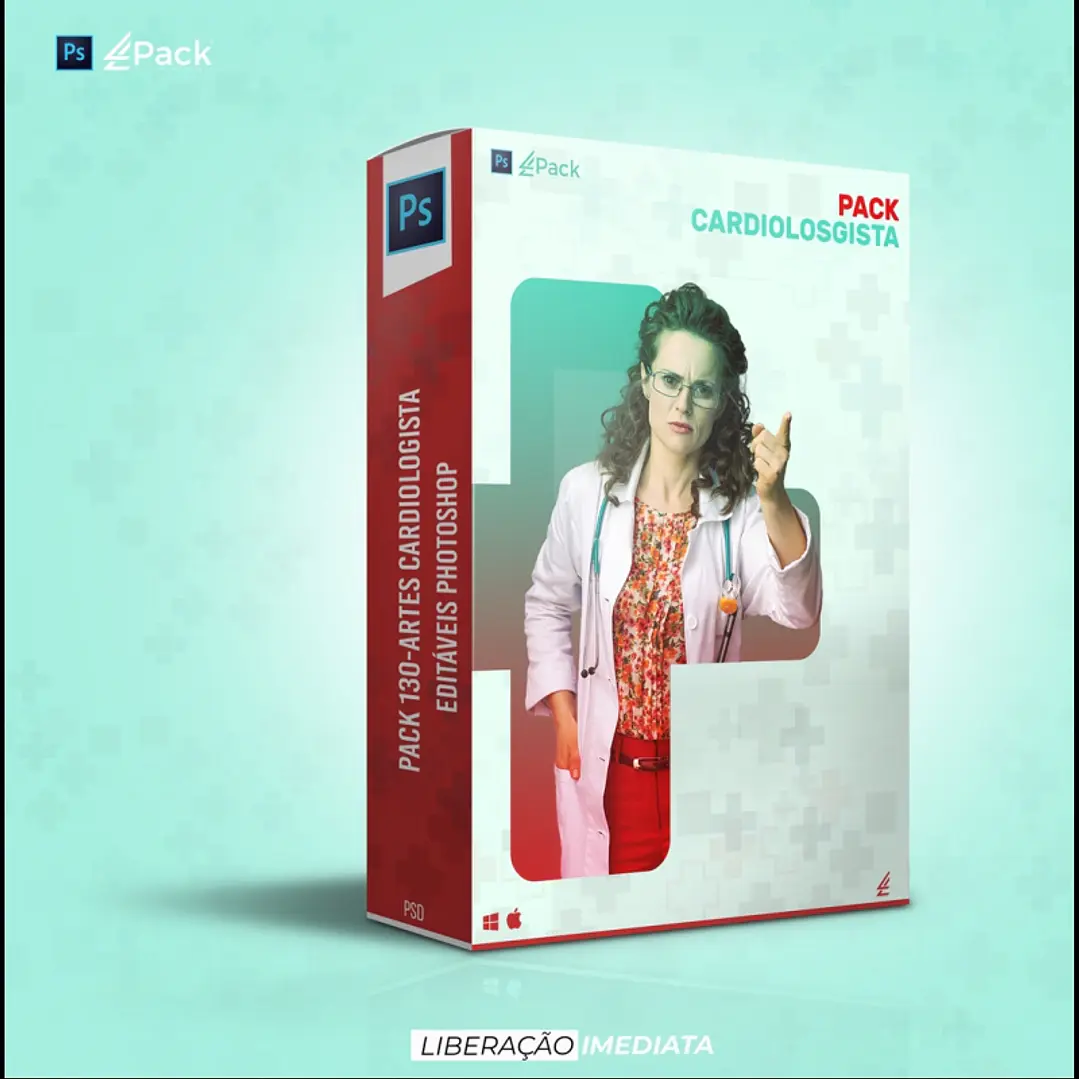 130 Artes Mídias Sociais Cardiologista Editáveis Photoshop 4