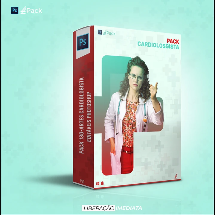 130 Artes Mídias Sociais Cardiologista Editáveis Photoshop 4