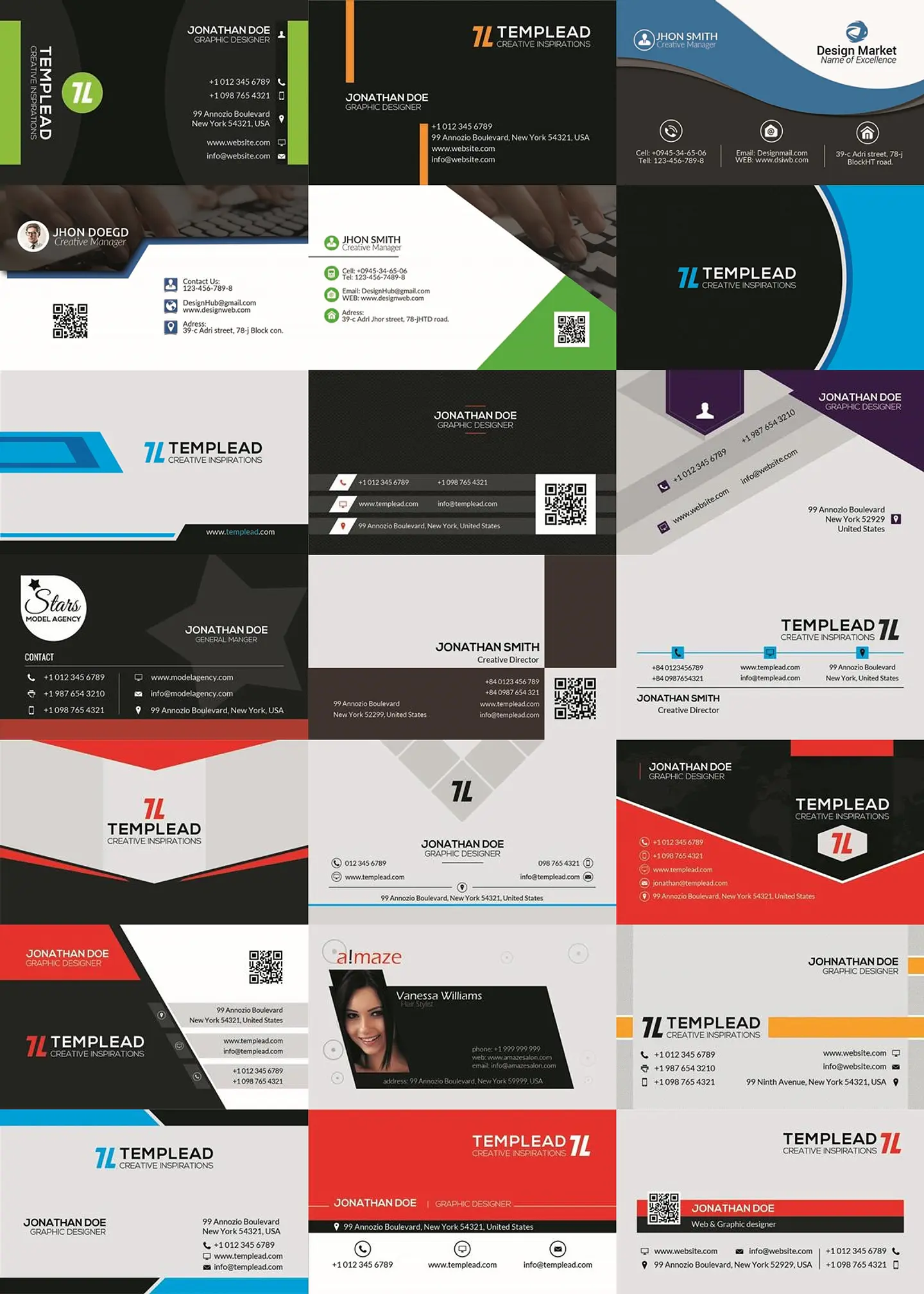 1500 Artes Mídias Sociais Cartão de Visita Editáveis Photoshop 5