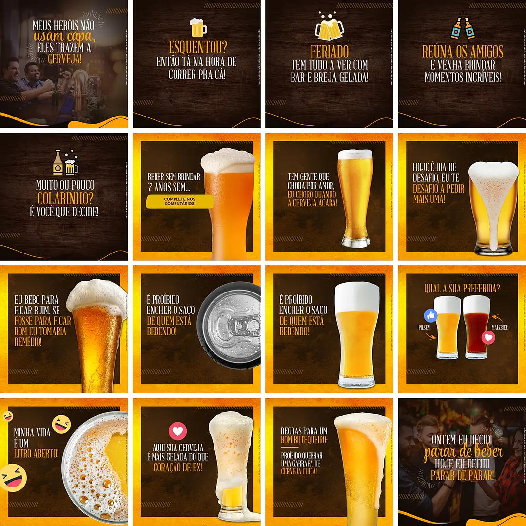 60 Artes Mídias Sociais Bares Distribuidora de Bebidas Bar Editáveis Photoshop 2
