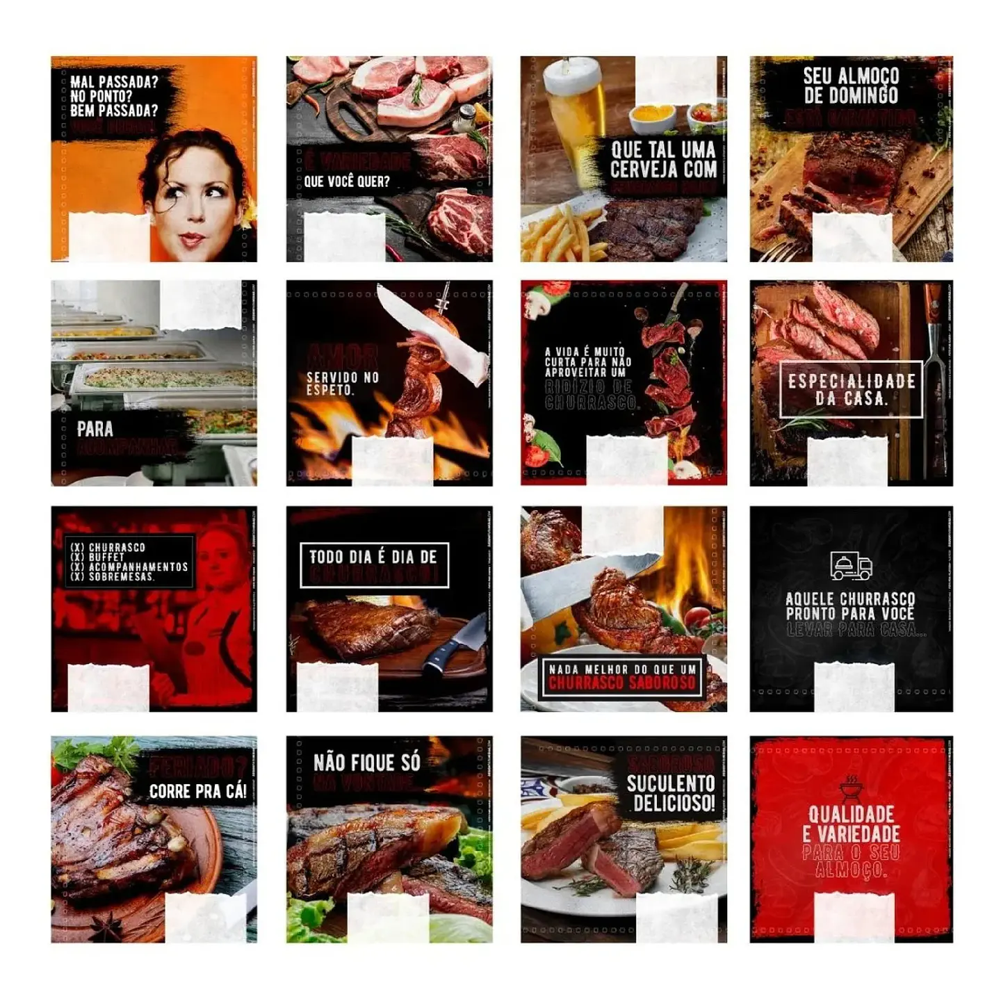 130 Artes Mídias Sociais Churrascaria Carnes Editáveis Photoshop 4