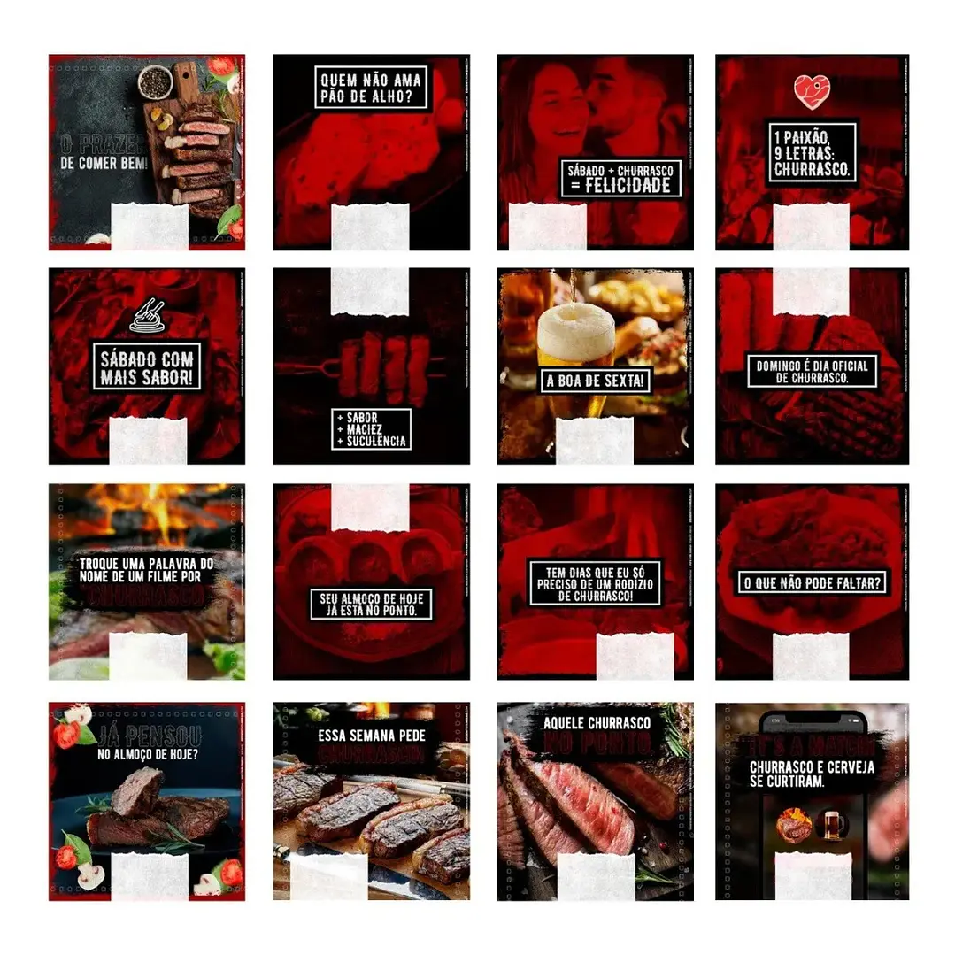 130 Artes Mídias Sociais Churrascaria Carnes Editáveis Photoshop 5