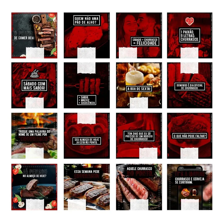 130 Artes Mídias Sociais Churrascaria Carnes Editáveis Photoshop 5