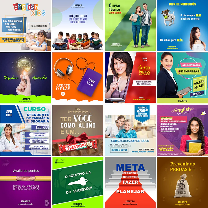 100 Artes Mídias Sociais Templates Editáveis Corel Draw 4