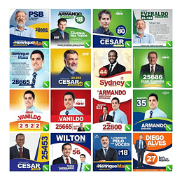 80 Artes Mídias Sociais Campanha Politica Eleitoral Editáveis Corel Draw