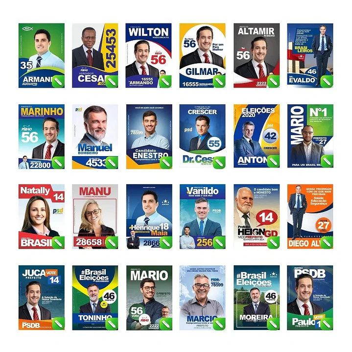 80 Artes Mídias Sociais Campanha Politica Eleitoral Editáveis Corel Draw 3