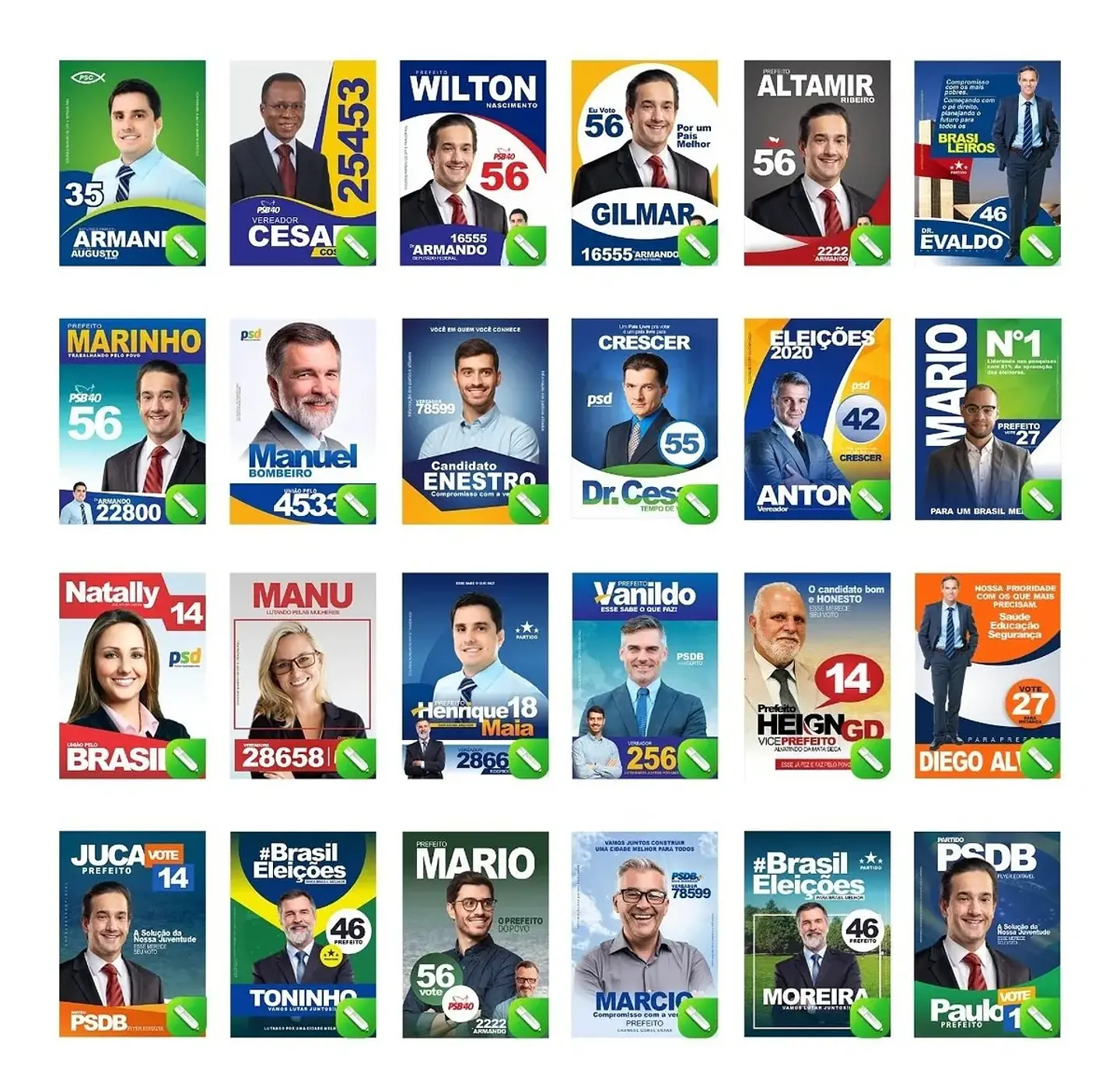 80 Artes Mídias Sociais Campanha Politica Eleitoral Editáveis Corel Draw 3