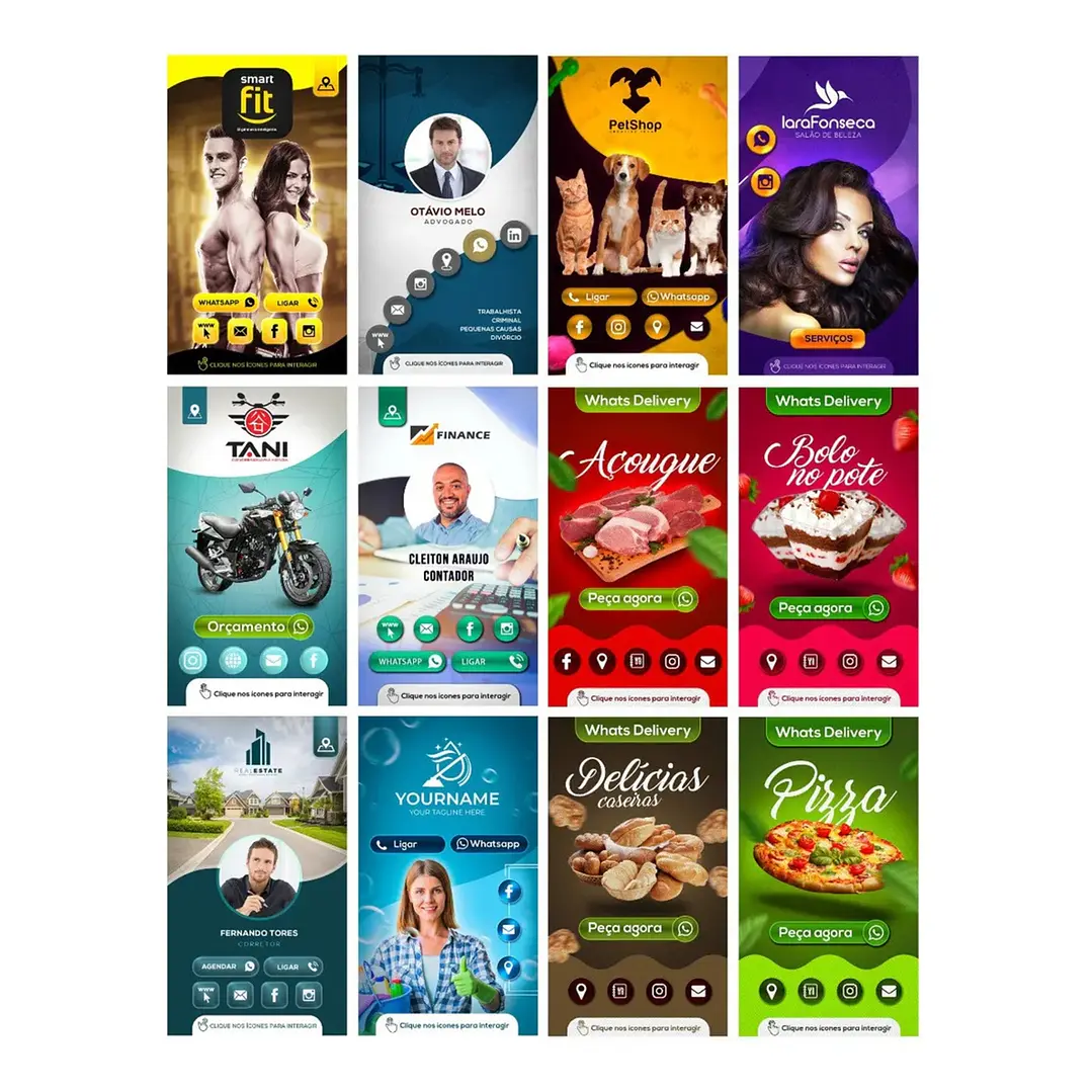 45 Artes para Cartão Interativo Digital Editáveis Corel Draw 1