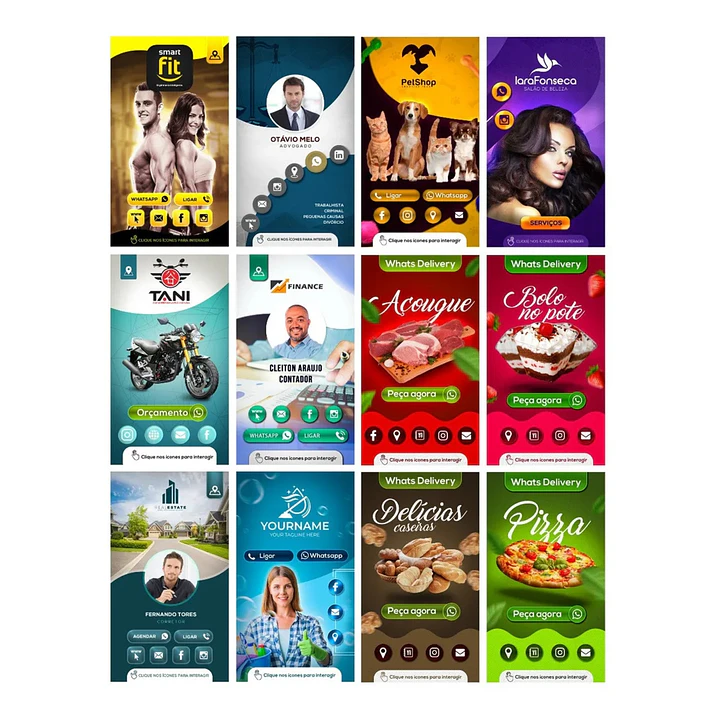 45 Artes para Cartão Interativo Digital Editáveis Corel Draw 1