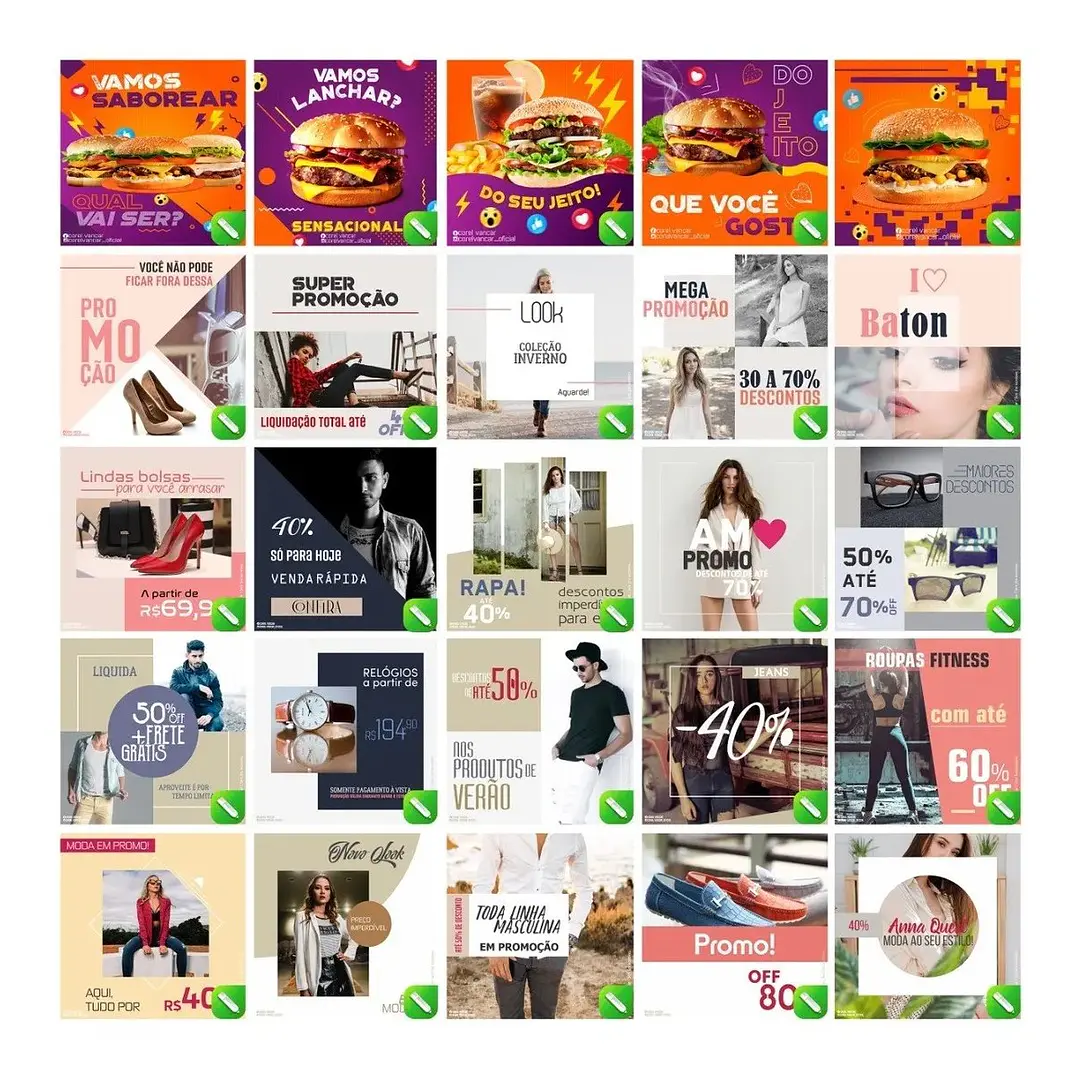 210 Artes Mídias Sociais Templates Editáveis Corel Draw 5