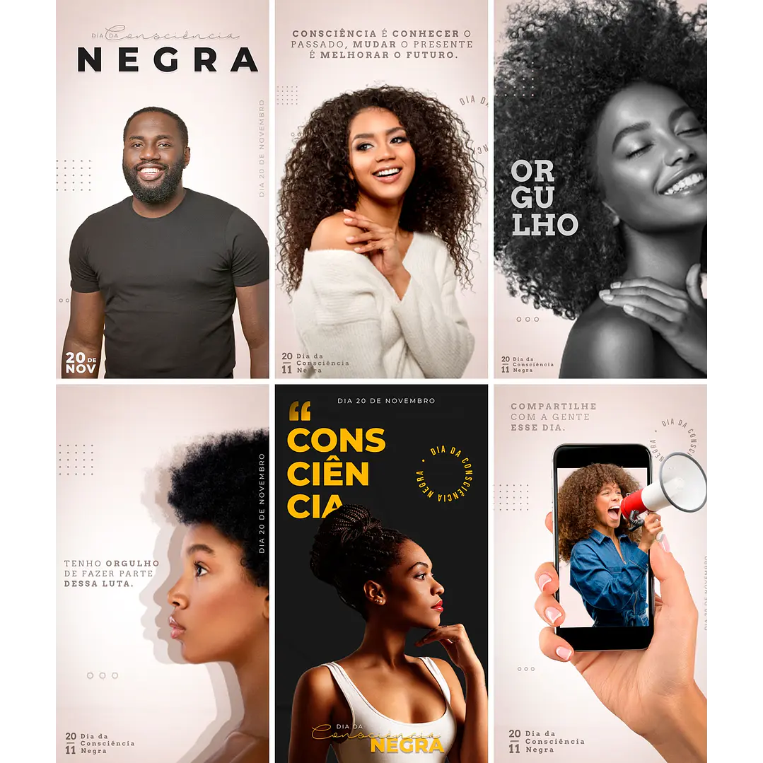 25 Artes Mídias Sociais Consciencia Negra Editáveis Photoshop 4