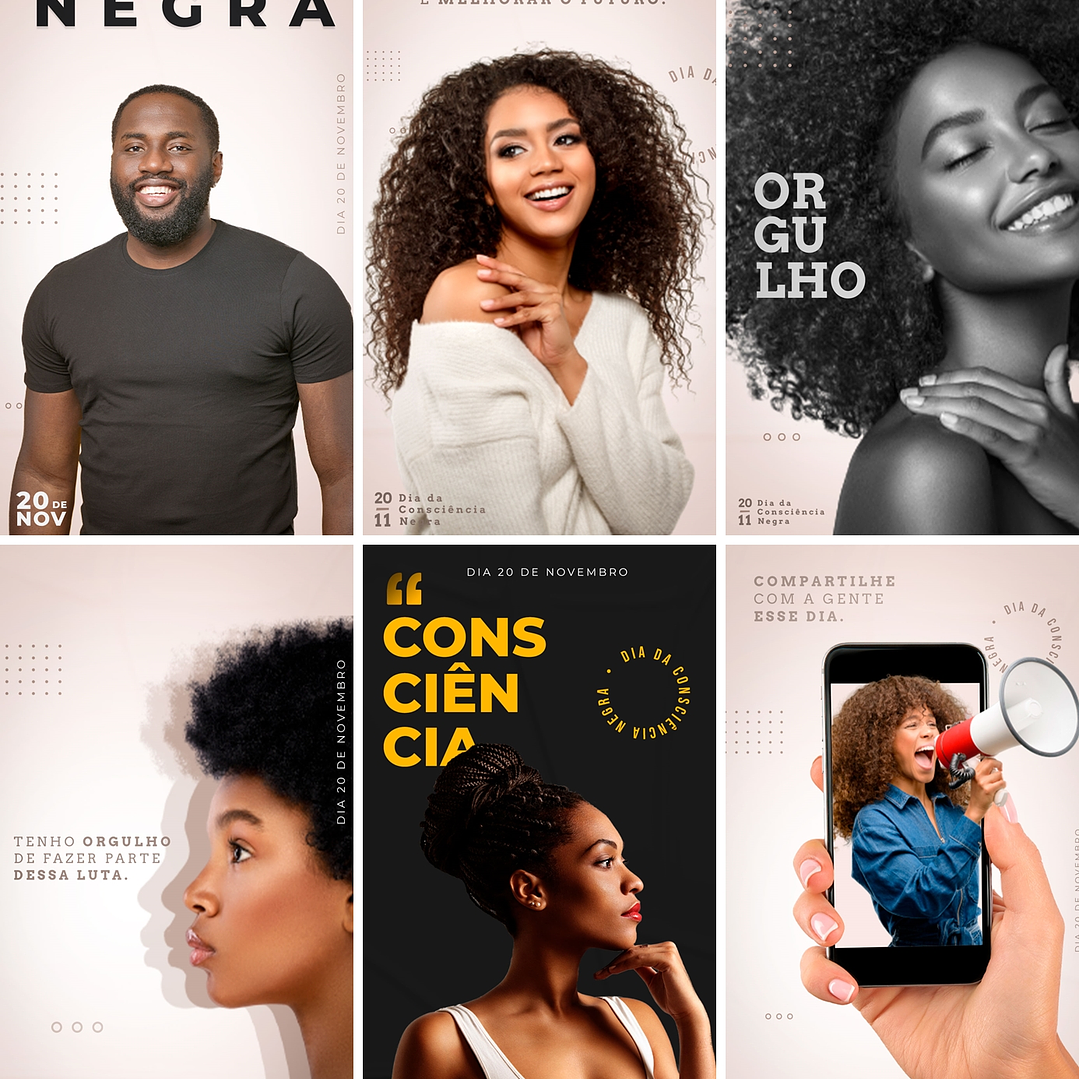 25 Artes Mídias Sociais Consciencia Negra Editáveis Photoshop 4