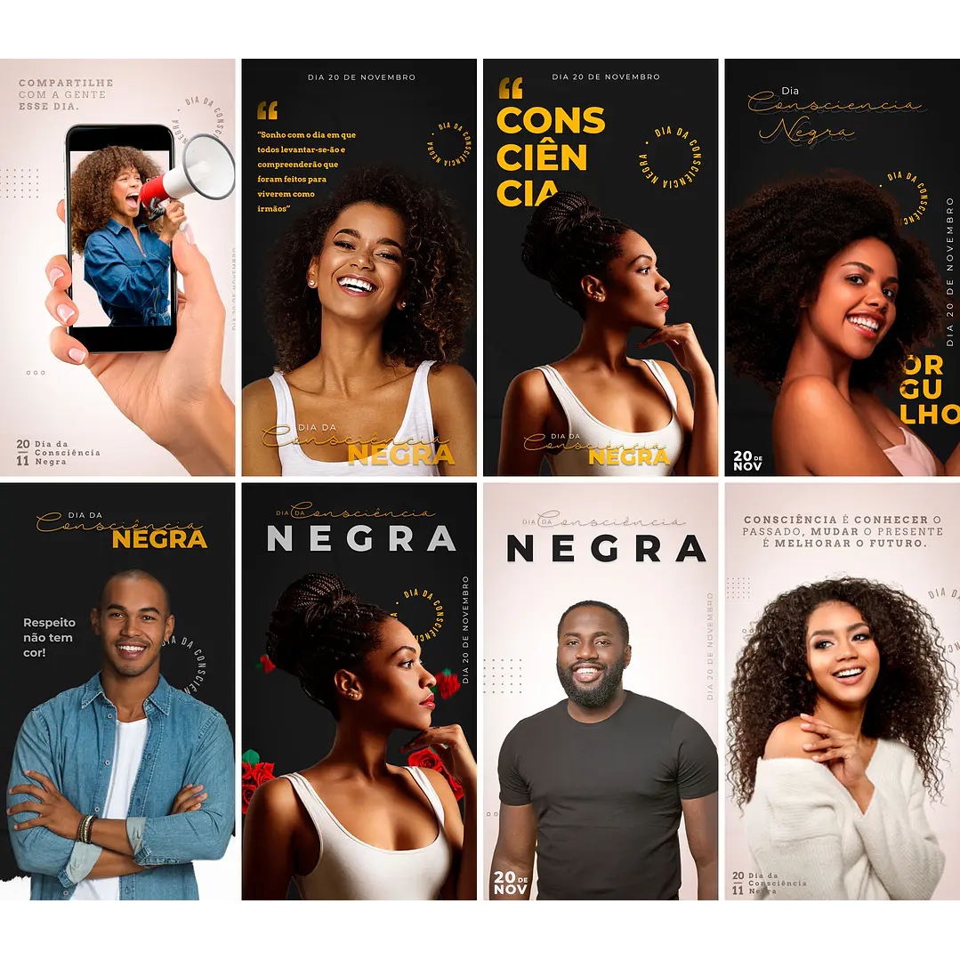 30 Artes Mídias Sociais Consciencia Negra Editáveis Photoshop 3