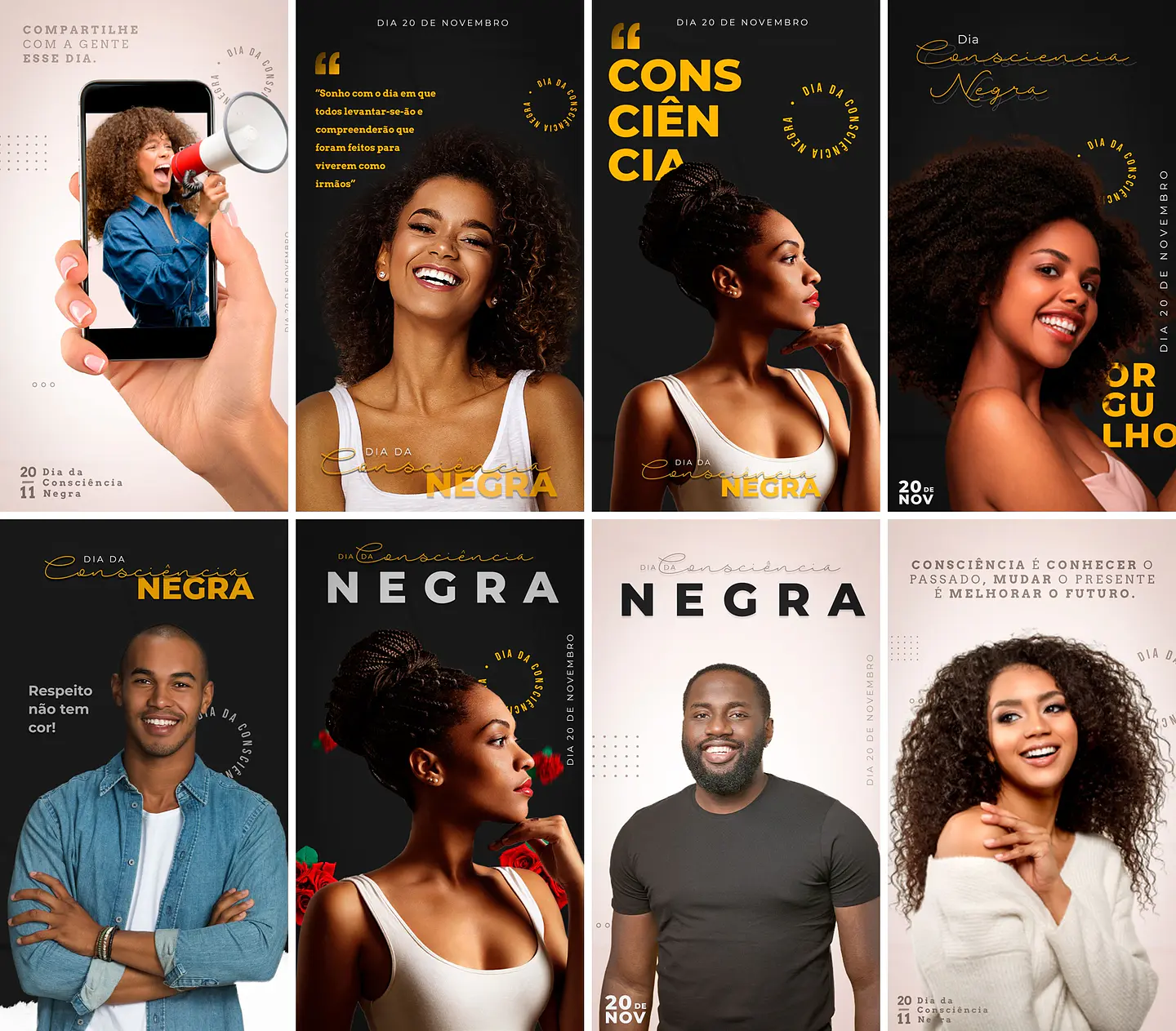 30 Artes Mídias Sociais Consciencia Negra Editáveis Photoshop 3