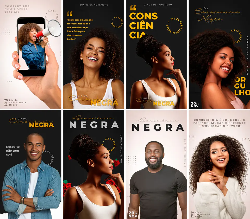 30 Artes Mídias Sociais Consciencia Negra Editáveis Photoshop 3