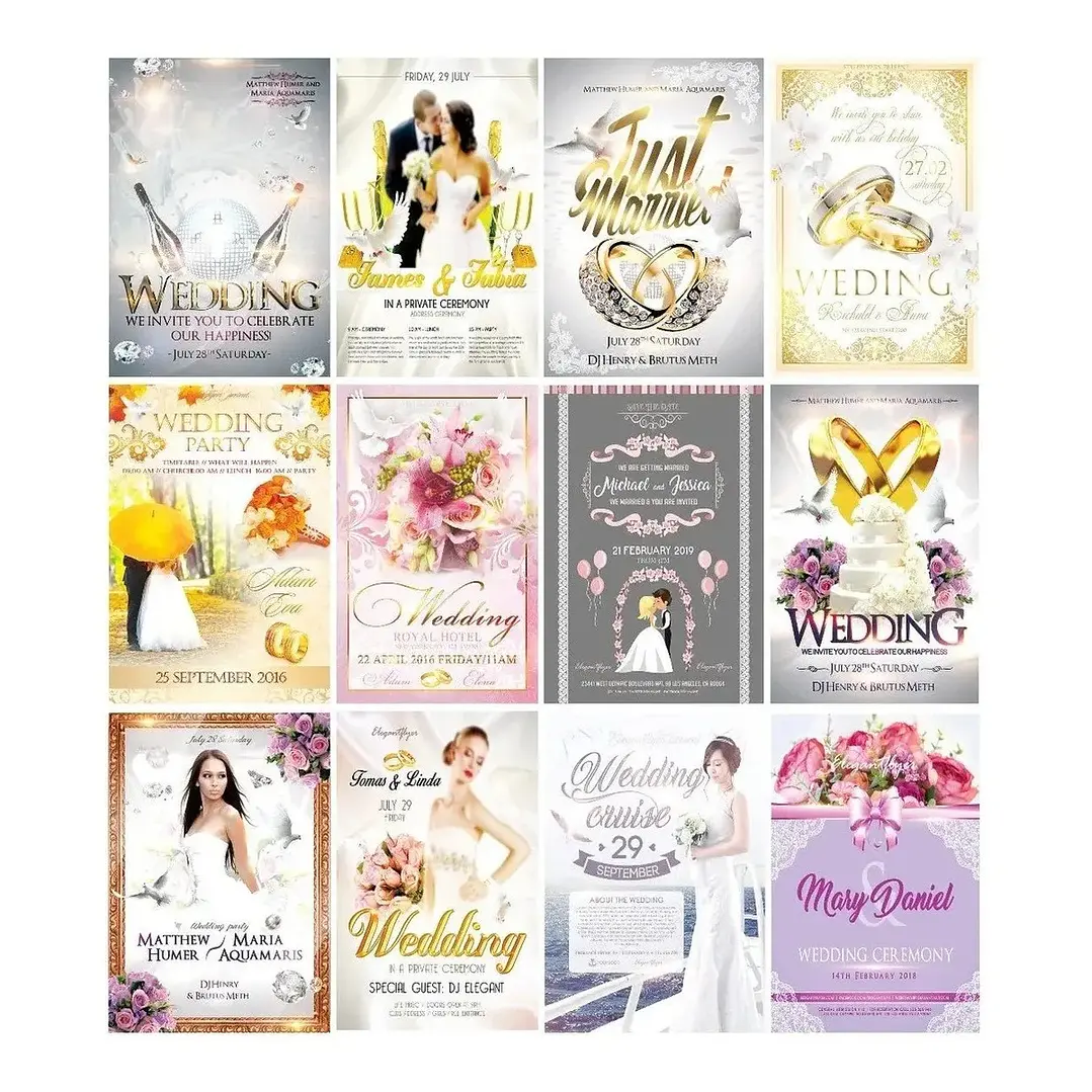 150 Artes Flyers Panfletos Convites Casamento Editáveis Photoshop 1