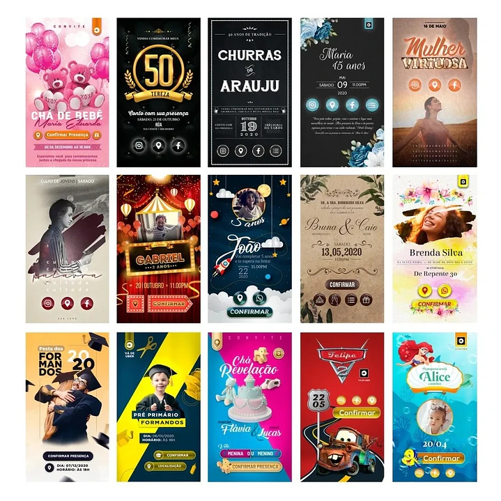 33 Artes Convites Interativos Editáveis Photoshop 2