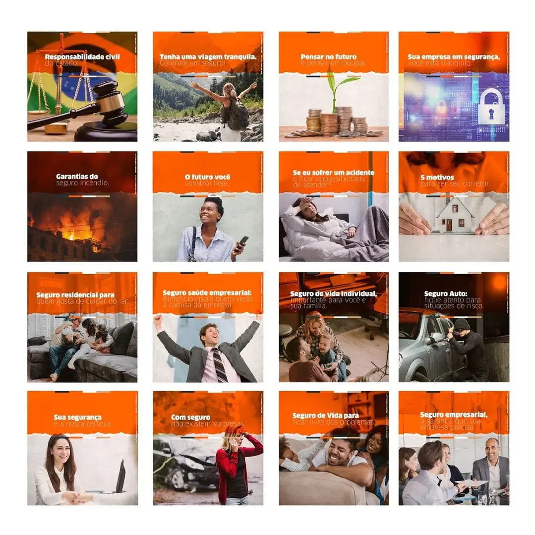 130 Artes Mídias Sociais Corretora de Seguros Editáveis Photoshop 6