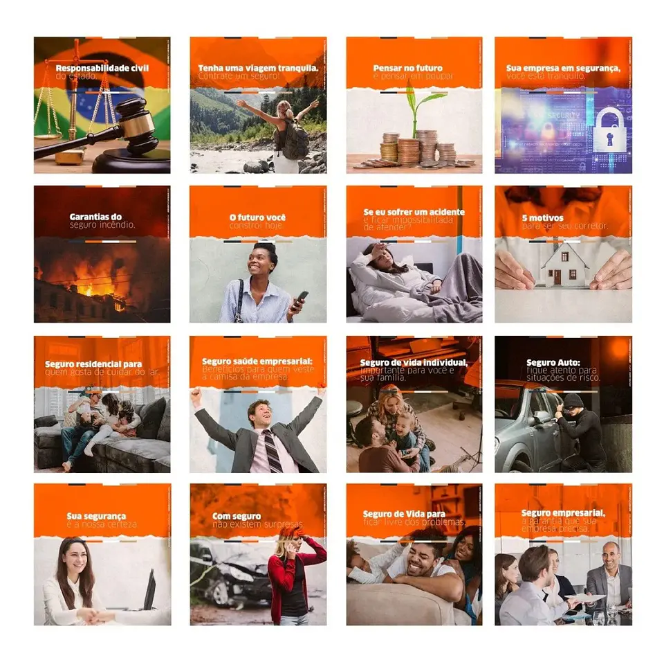 130 Artes Mídias Sociais Corretora de Seguros Editáveis Photoshop 6