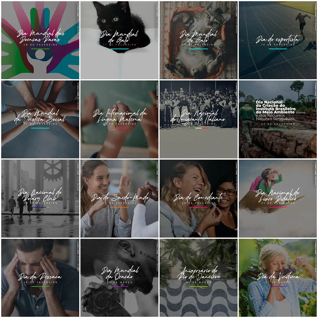 130 Artes Mídias Sociais Datas Comemorativas Editáveis Photoshop 4