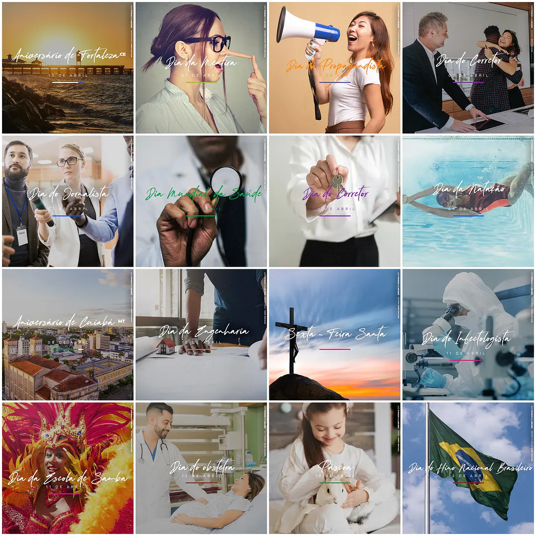 130 Artes Mídias Sociais Datas Comemorativas Editáveis Photoshop 6