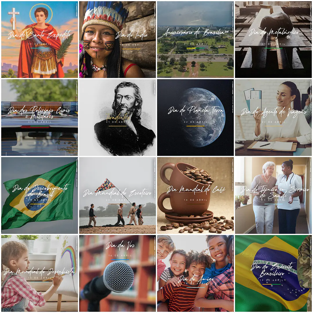 130 Artes Mídias Sociais Datas Comemorativas Editáveis Photoshop 7