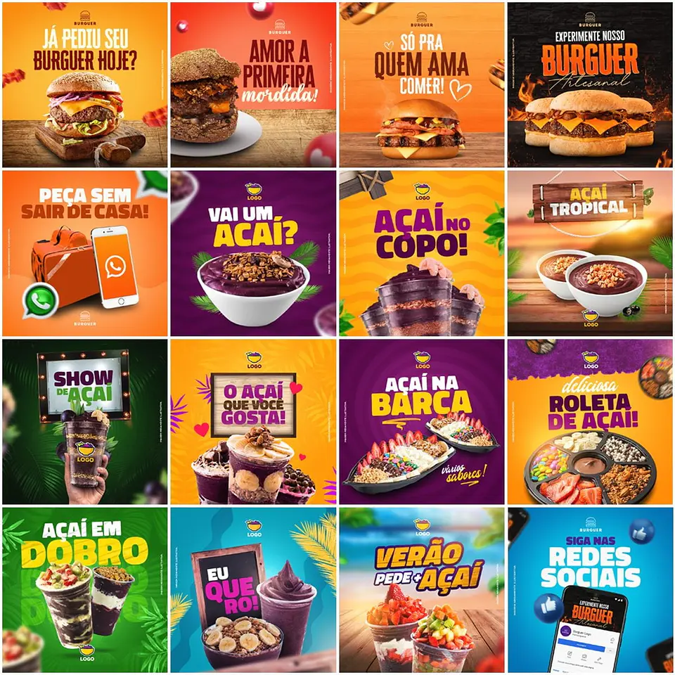 40 Artes Mídias Sociais Delivery Entregas Editáveis Photoshop 2