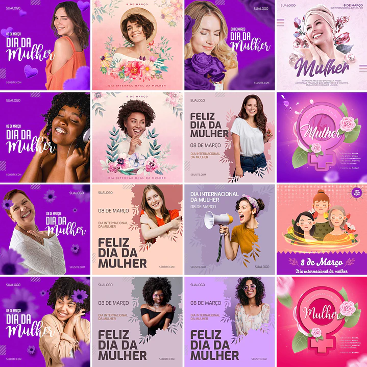 85 Artes Mídias Sociais Dia da Mulher Editáveis Photoshop 2