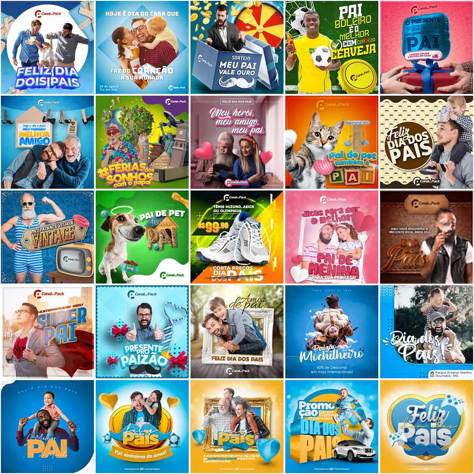 240 Artes Mídias Sociais Dia dos Pais Editáveis Photoshop 2