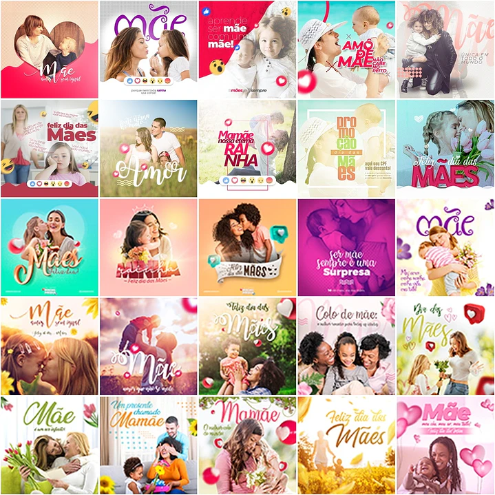 120 Artes Mídias Sociais Dia das Mães Editáveis Photoshop 2
