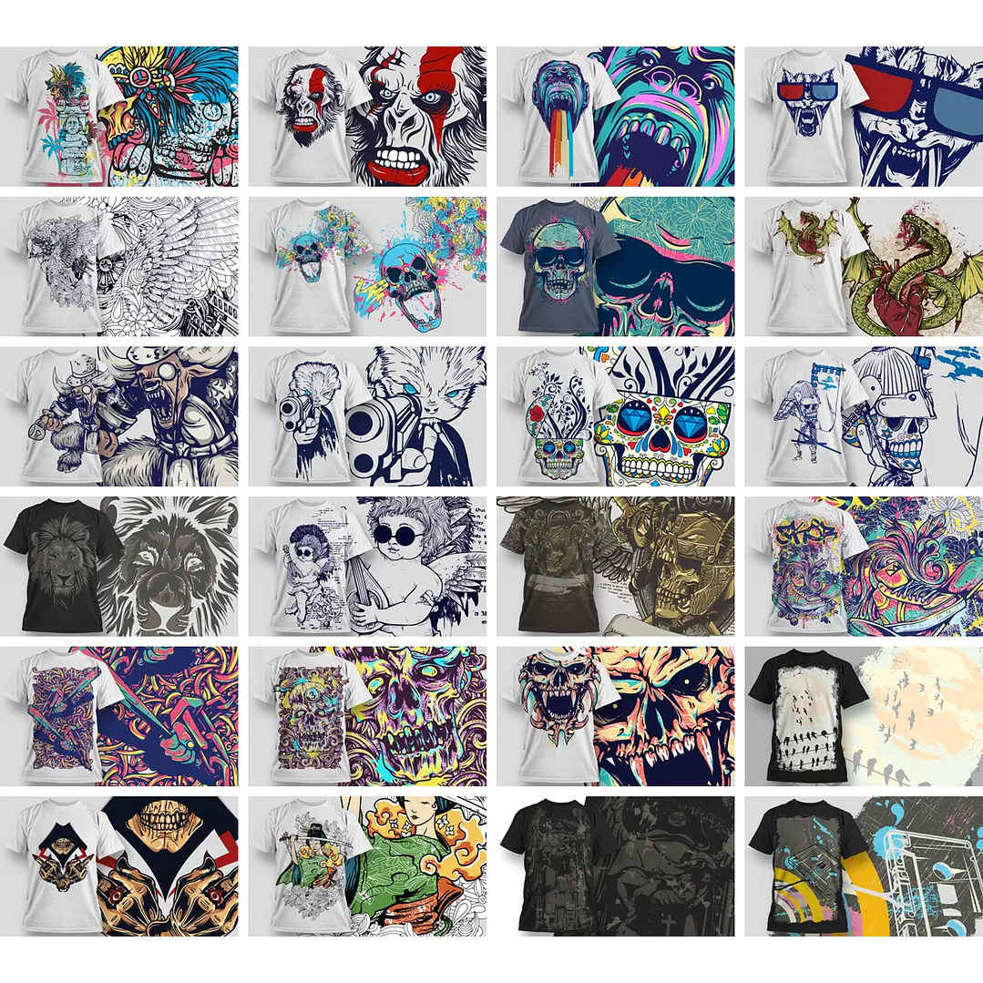 80 Artes para Estampas Camisa T-shirt Editável em Corel Draw 1