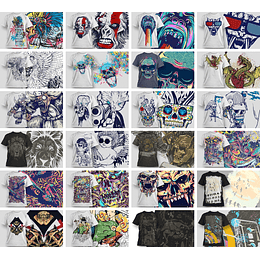80 Artes para Estampas Camisa T-shirt Editável em Corel Draw