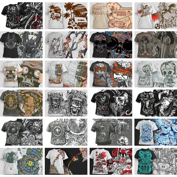 80 Artes para Estampas Camisa T-shirt Editável em Corel Draw 2