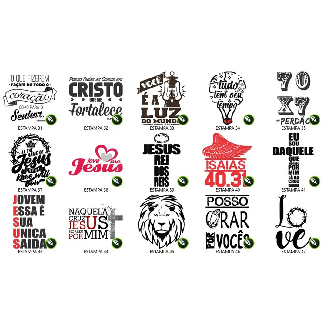 150 Artes Estampas Sublimação Silk Vetores Vetor Gospel Editável em Corel Draw 1