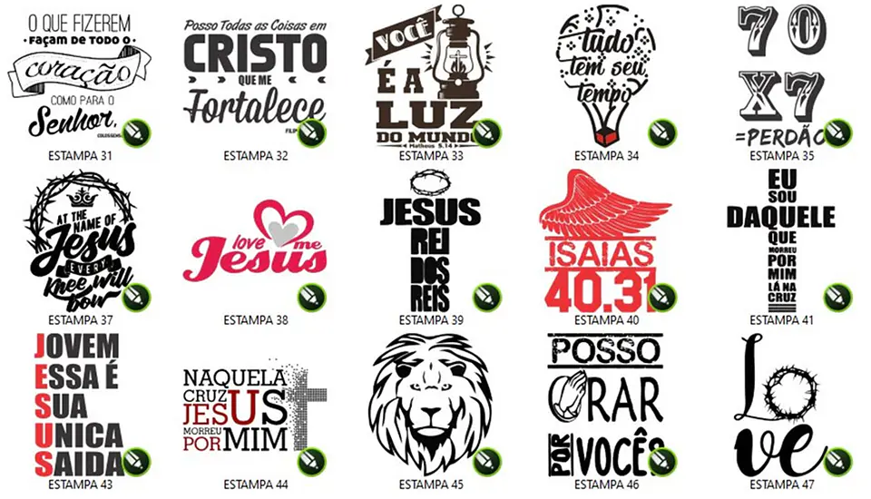 150 Artes Estampas Sublimação Silk Vetores Vetor Gospel Editável em Corel Draw 1