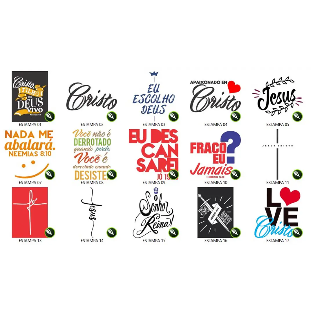 150 Artes Estampas Sublimação Silk Vetores Vetor Gospel Editável em Corel Draw 2