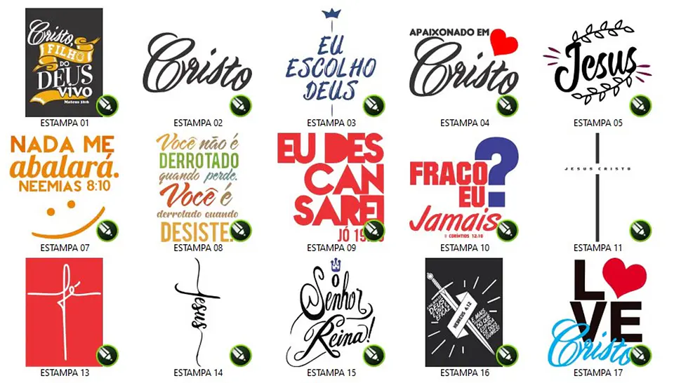 150 Artes Estampas Sublimação Silk Vetores Vetor Gospel Editável em Corel Draw 2