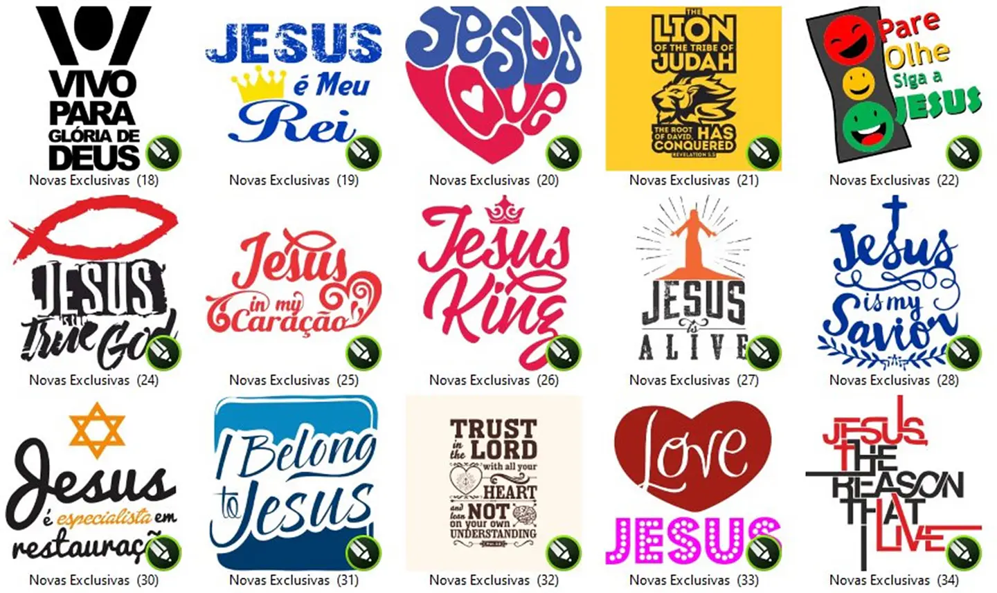 150 Artes Estampas Sublimação Silk Vetores Vetor Gospel Editável em Corel Draw 3