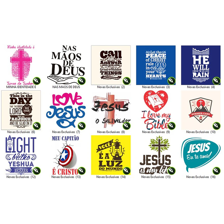 150 Artes Estampas Sublimação Silk Vetores Vetor Gospel Editável em Corel Draw 4