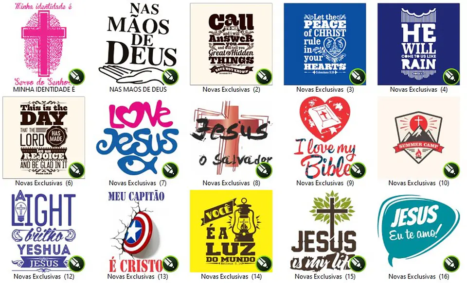 150 Artes Estampas Sublimação Silk Vetores Vetor Gospel Editável em Corel Draw 4