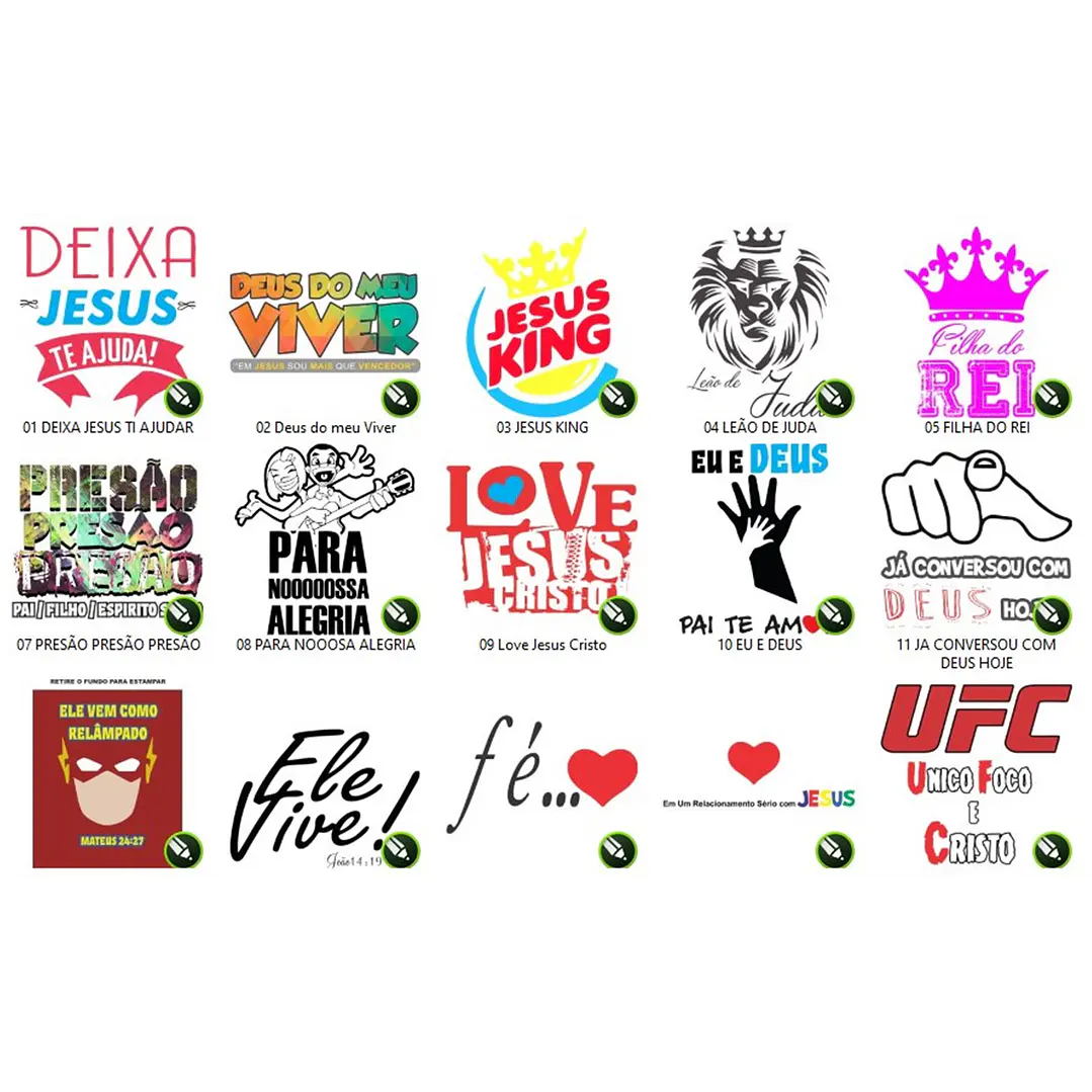150 Artes Estampas Sublimação Silk Vetores Vetor Gospel Editável em Corel Draw 5